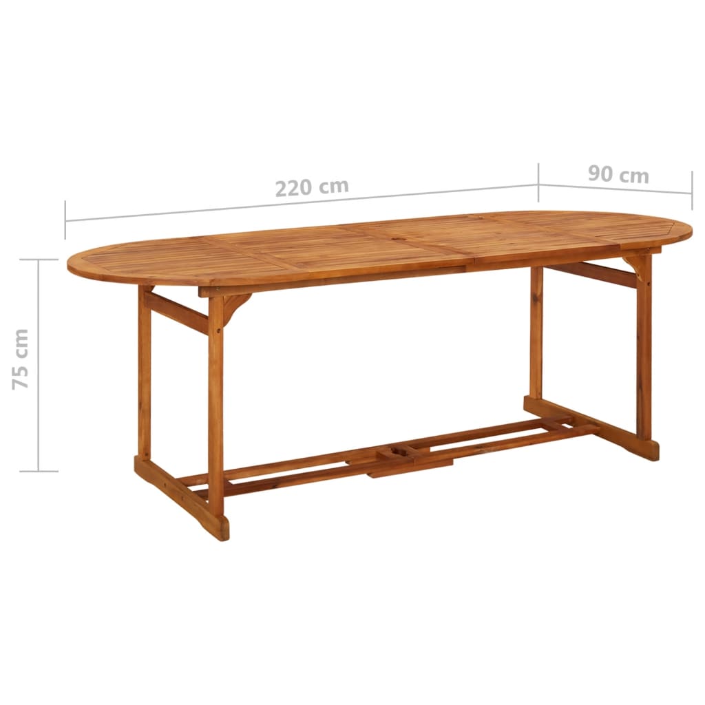Garten-Esstisch 180x90x75 cm Massivholz Akazie
