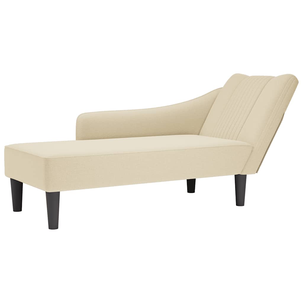 Chaiselongue mit Rechter Armlehne Hellgrau Stoff