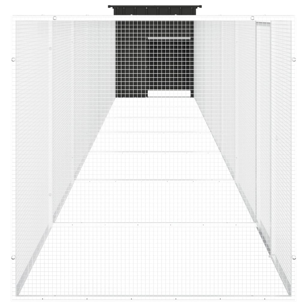 Hühnerkäfig Anthrazit 200x91x100 cm Verzinkter Stahl