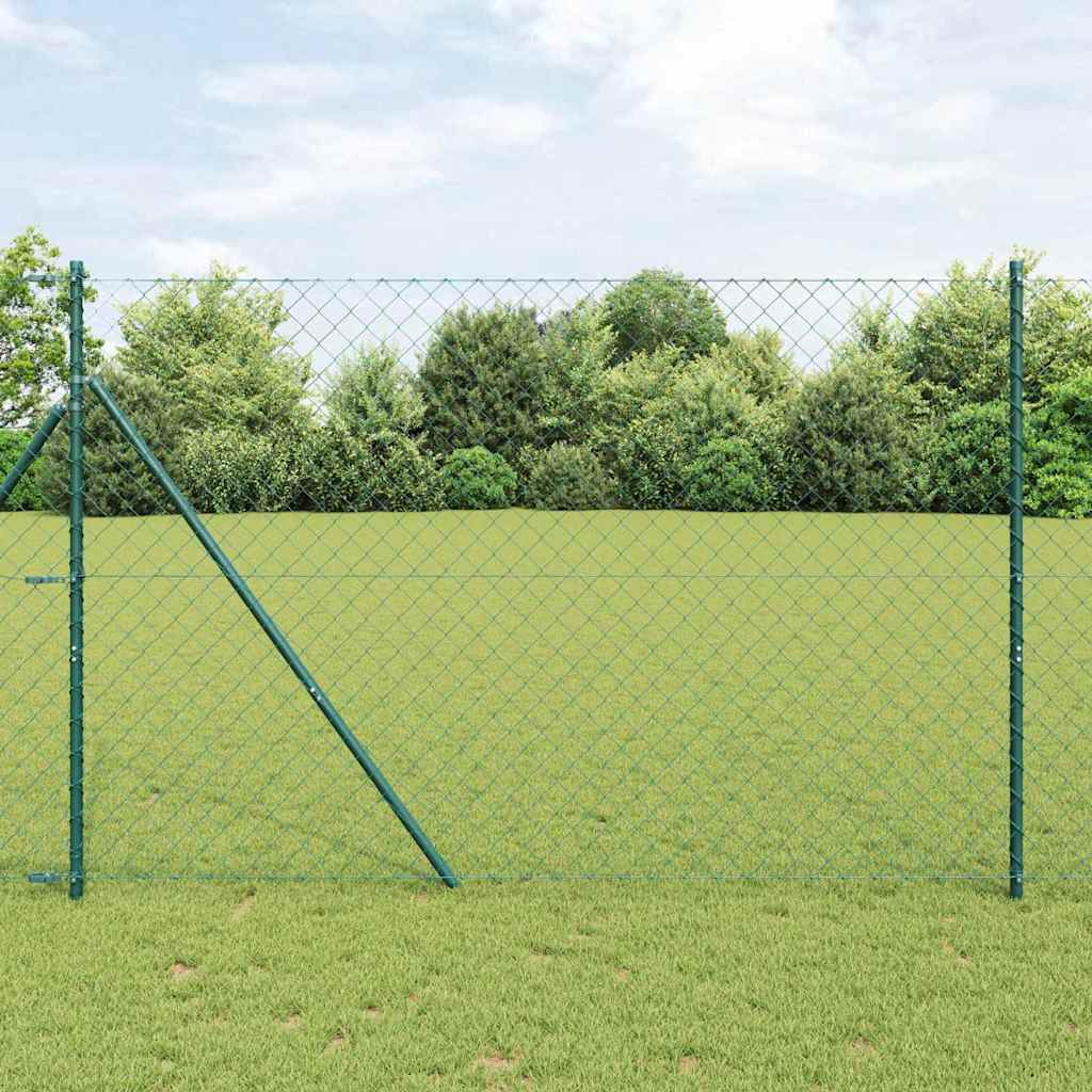 Outdoor Kettenglied-Zaun Erdfixierung 10 x 0,4 m Grün Netz