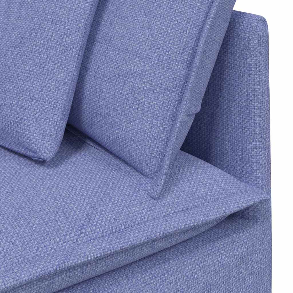 Modulares Sofa Endmodul mit Armlehne Kissen Hellgrau 100 cm