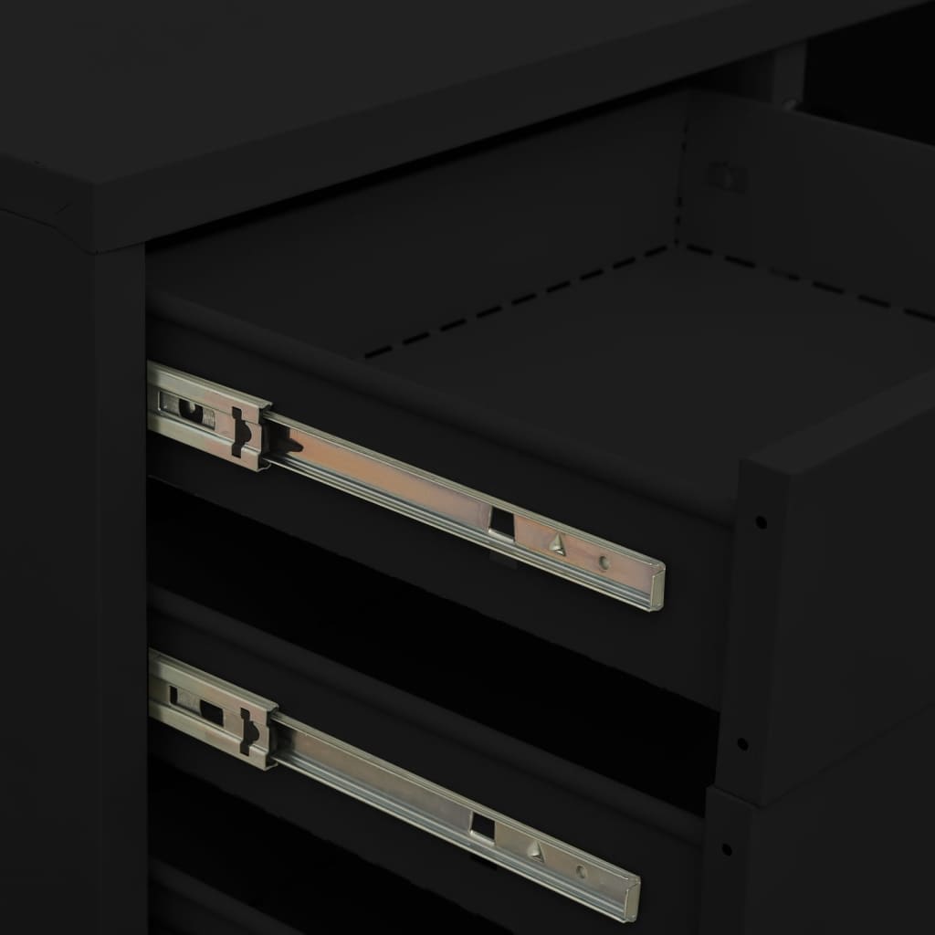 Büroschrank mit Pflanzkasten Anthrazit 90x40x125 cm Stahl