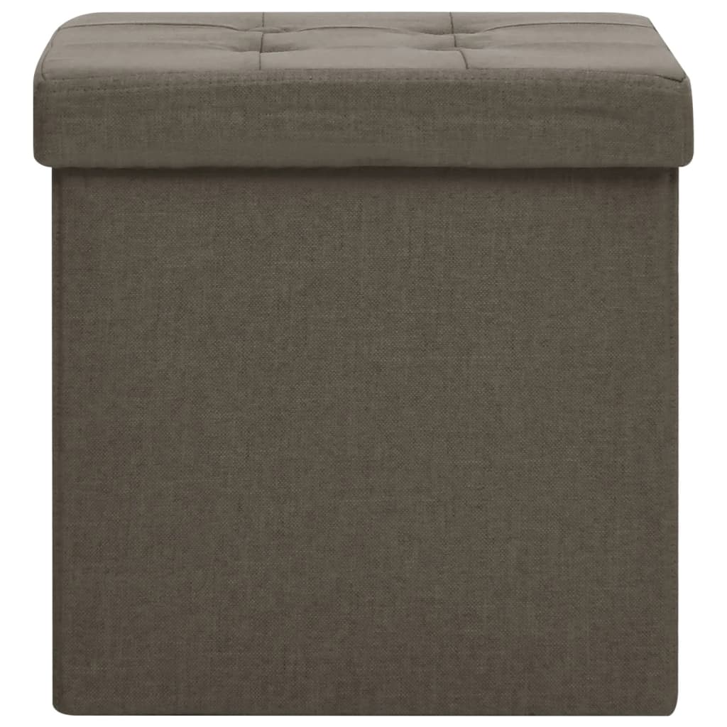 Hocker mit Stauraum Cremeweiß Leinenoptik