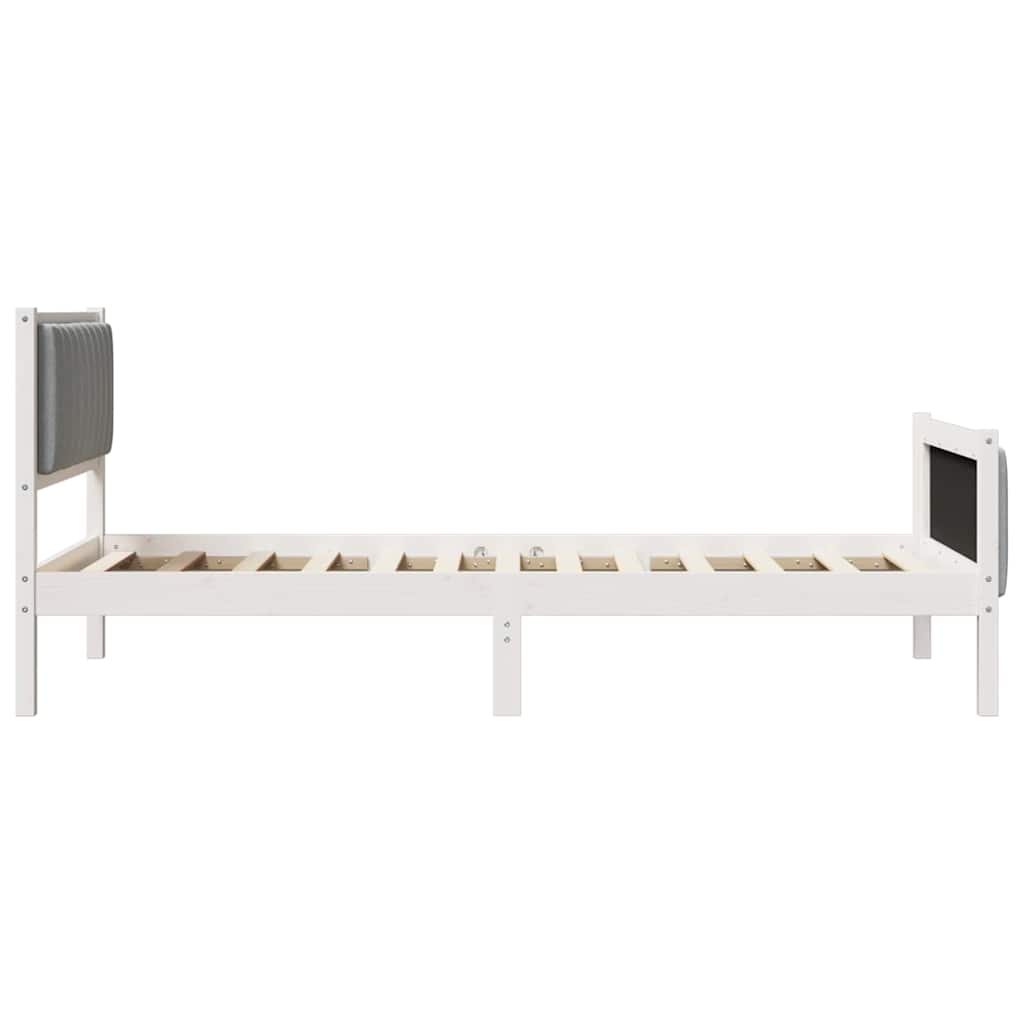 Bettgestell Braun und hellgrau 200 x 200 cm Massivholz Kiefer