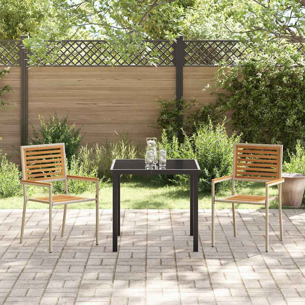Garten Stapelstühle 4 pcs Braun und Schwarz 54 x 56 x 90 cm