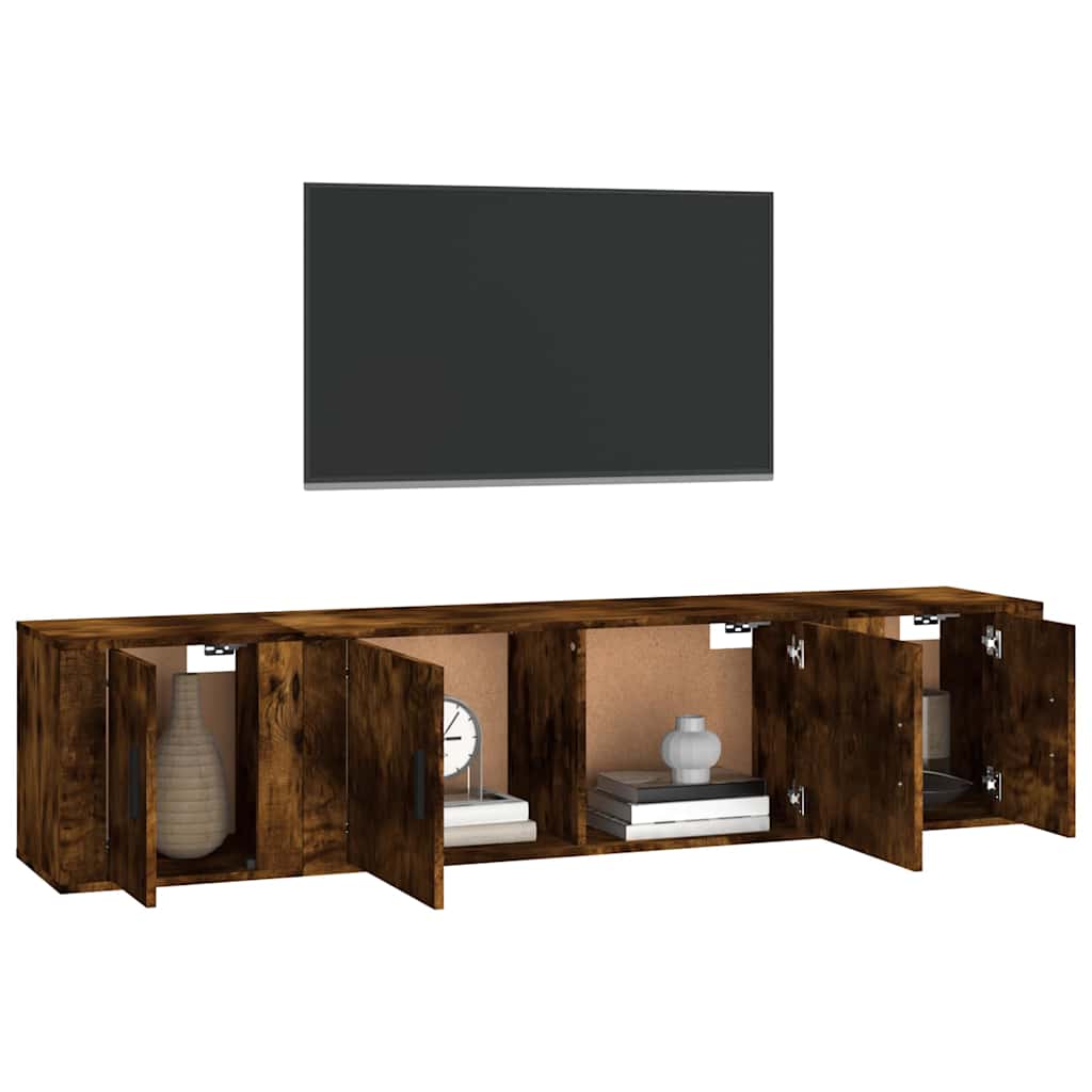 3-tlg. TV-Schrank-Set Weiß Holzwerkstoff