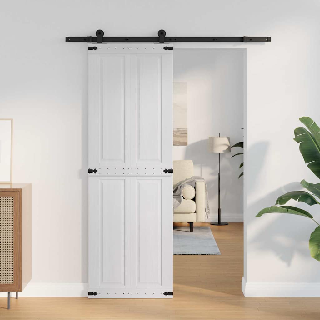 Scheunentür Corona Weiß 70 x 210 cm Massives Kiefernholz