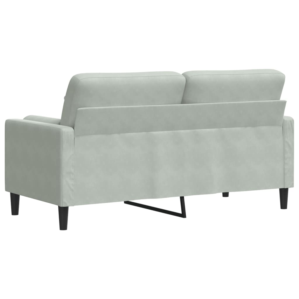 2-Sitzer-Sofa mit Zierkissen Hellgrau 120 cm Samt