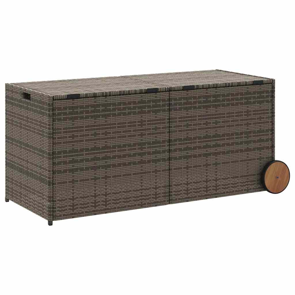 Gartentruhe Schwarz 283L Poly Rattan
