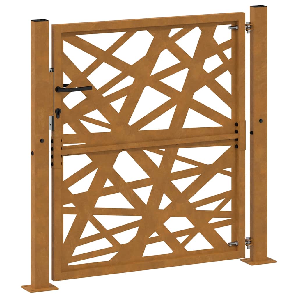 Gartentor Schwarz 100x100 cm Stahl Lichtdesign