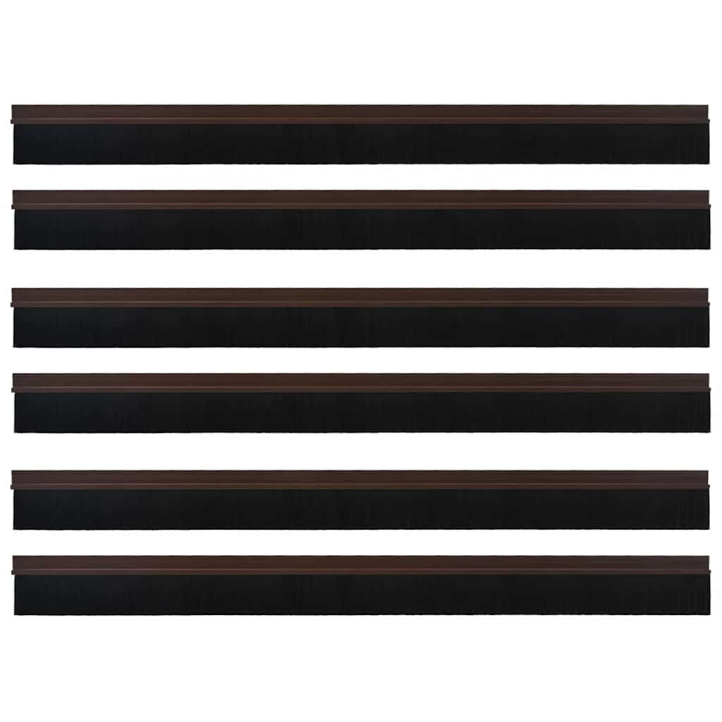 Selbstklebende Türbürstendichtungen 2 pcs Braun 100 cm