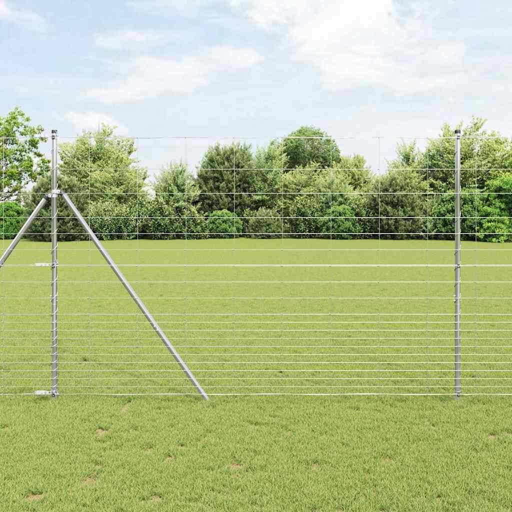 Ground Fix Geschweißter Drahtzaun 25 x 0,8 m Silber Netz