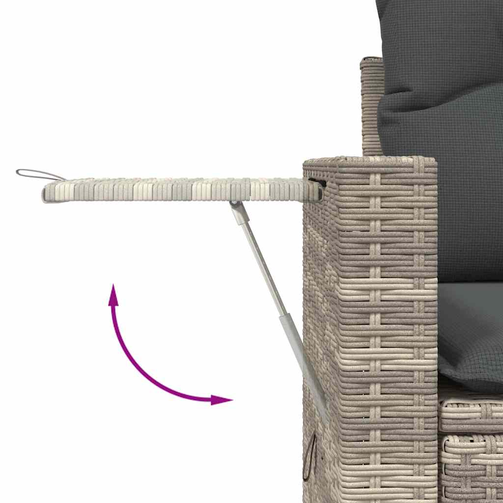 10-tlg. Garten-Sofagarnitur mit Kissen Schwarz Poly Rattan