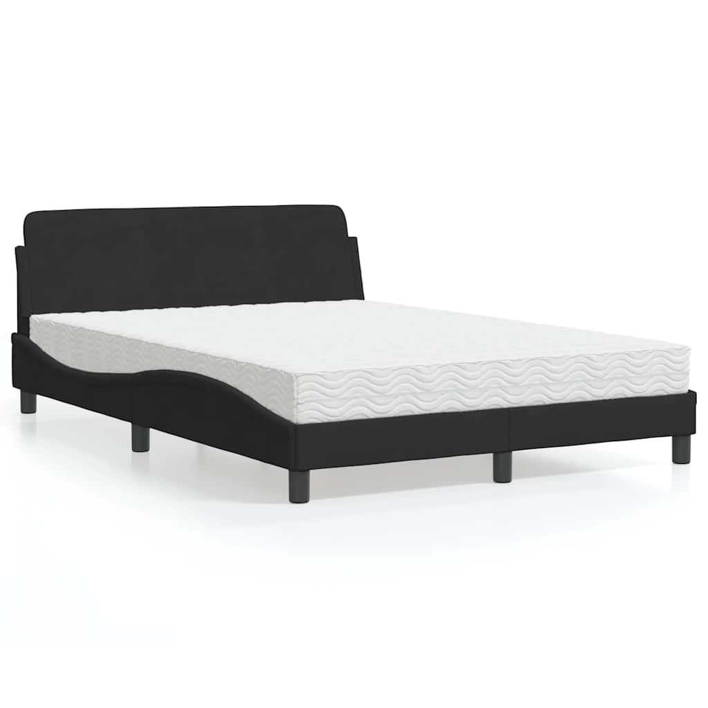 Bett mit Matratze "Dover" Hellgrau 80x200 cm Samt