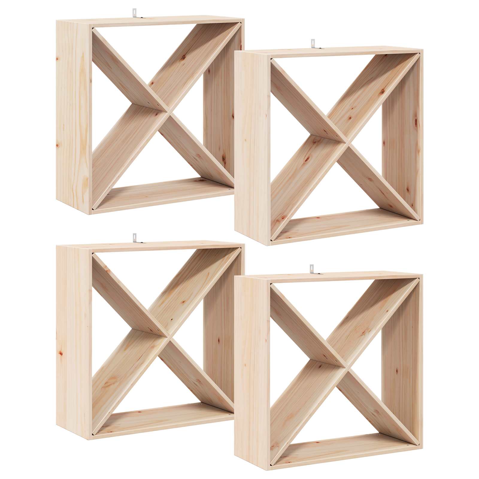 Weinschrank 56 x 25 x 56 cm Massivholz Kiefer