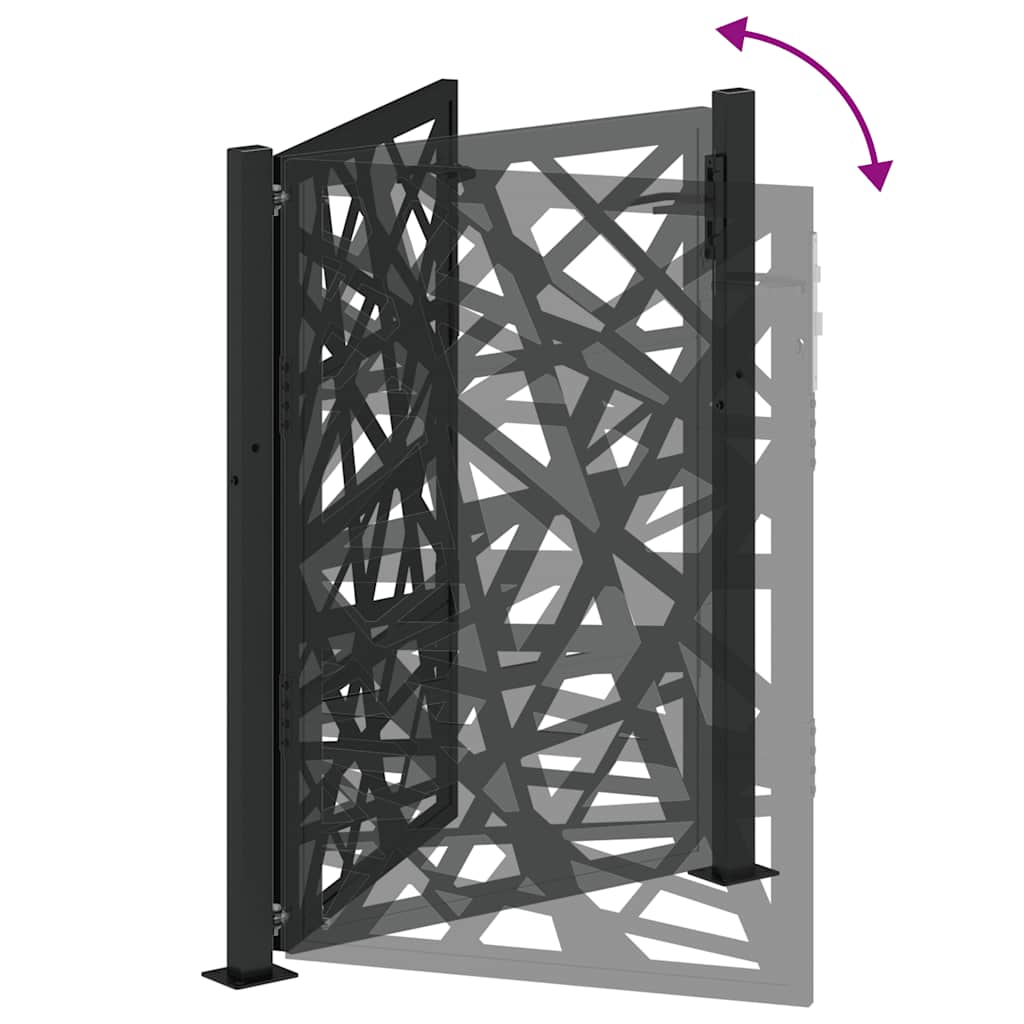 Gartentor Schwarz 100x100 cm Stahl Lichtdesign