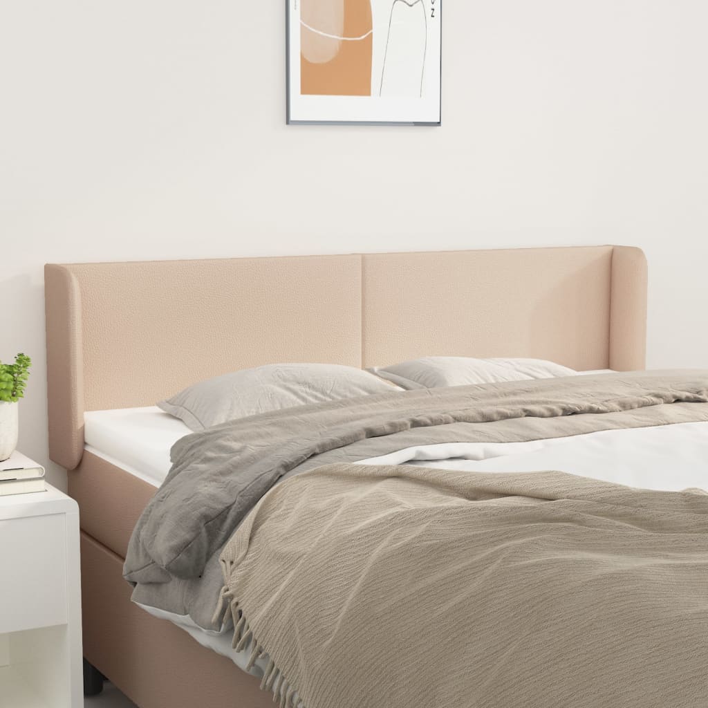 Kopfteil mit Ohren Creme 83x16x78/88 cm Kunstleder