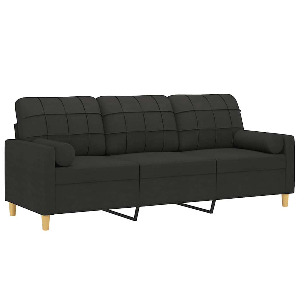 2-Sitzer-Sofa mit Zierkissen Braun 120 cm Stoff