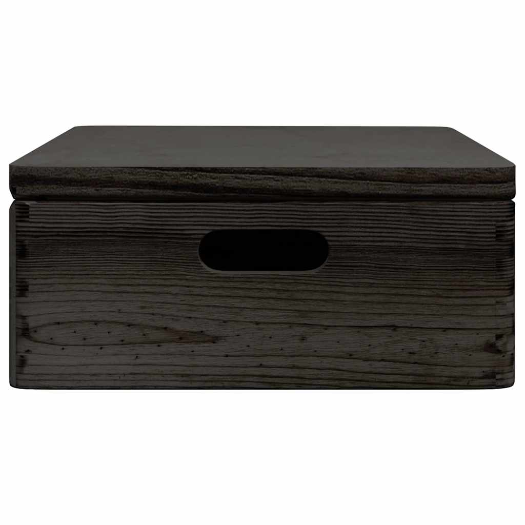 Holzkiste mit Deckel 40x30x13 cm Massivholz Kiefer