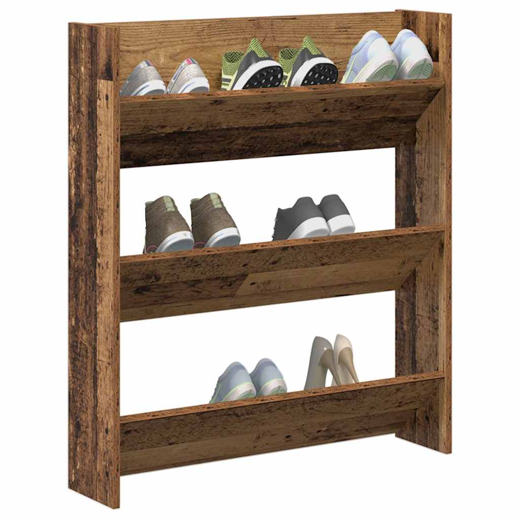 Wand-Schuhschränke 4 Stk. Weiß 60x18x60 cm Holzwerkstoff