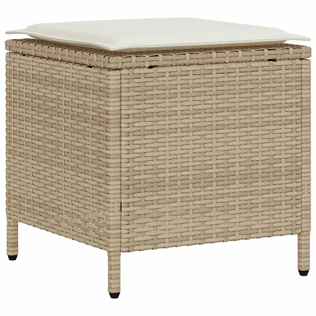 4-tlg. Garten-Sofagarnitur mit Kissen Schwarz Poly Rattan