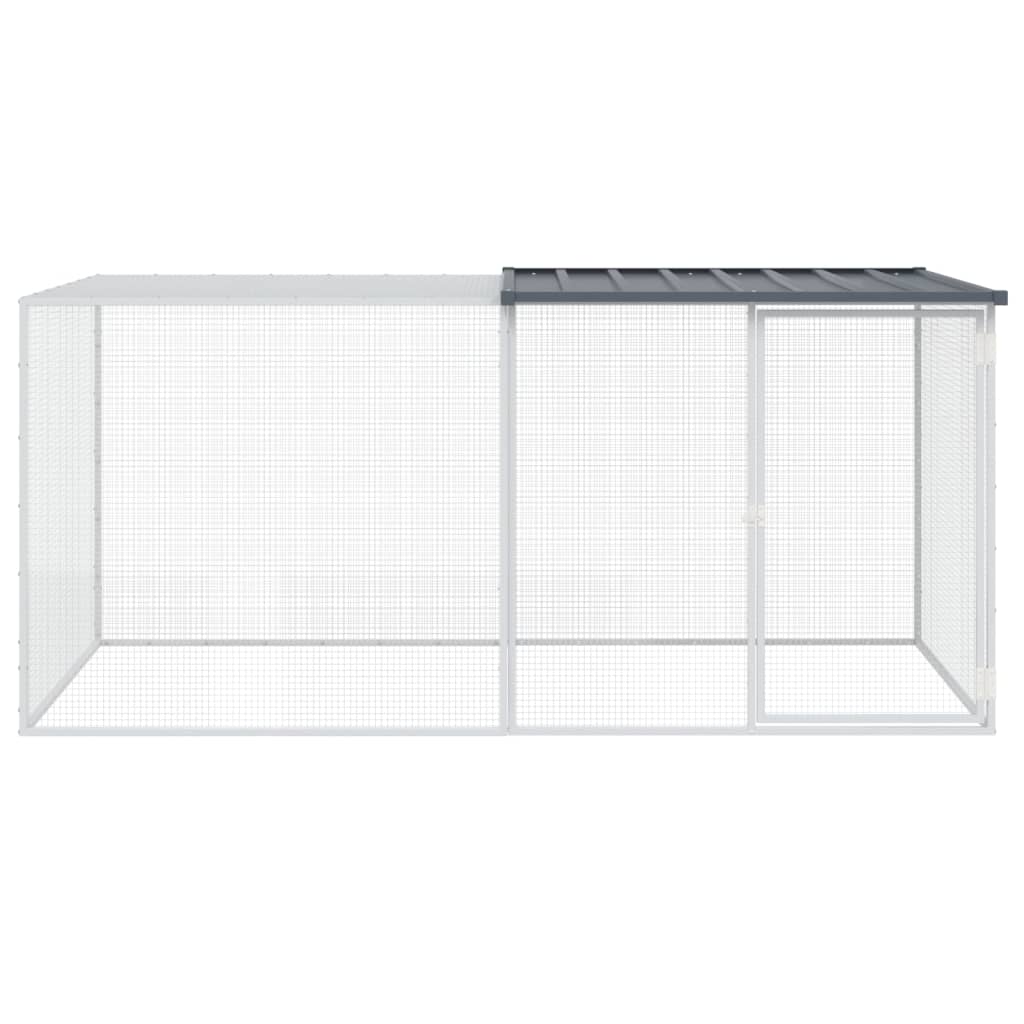Hühnerkäfig mit Dach Anthrazit 103x98x90 cm Verzinkter Stahl