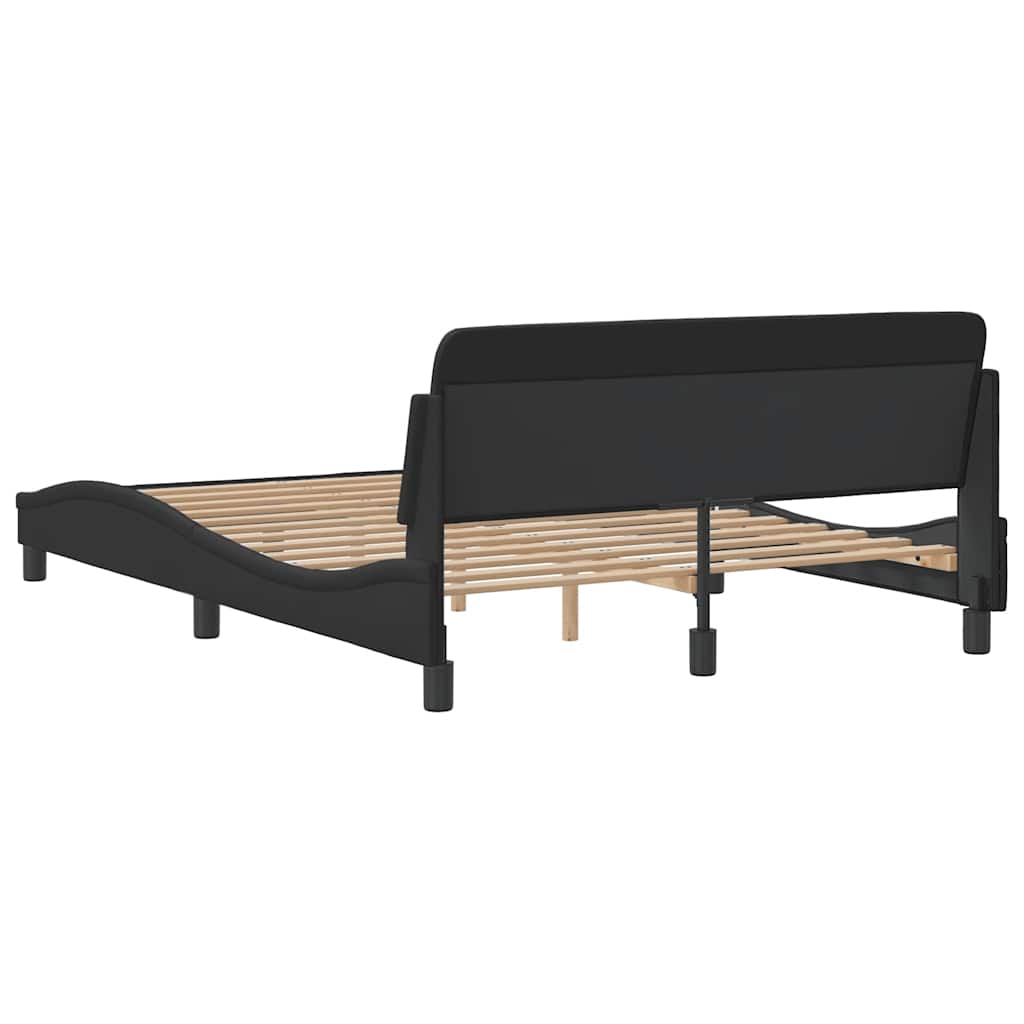 Bettgestell "Dover" Schwarz 80x200 cm Kunstleder