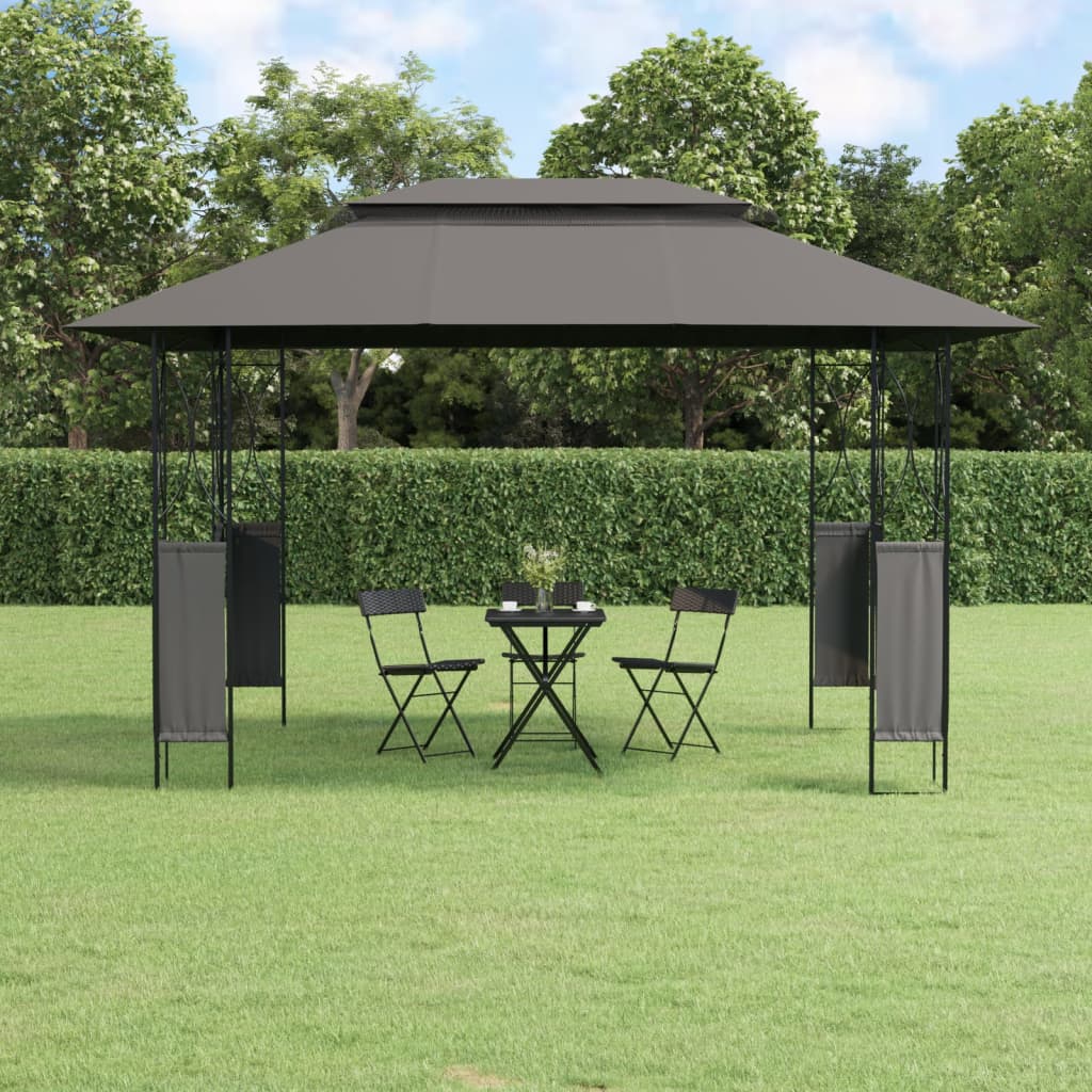Pavillon mit Dach Anthrazit 300x300x270 cm Stahl