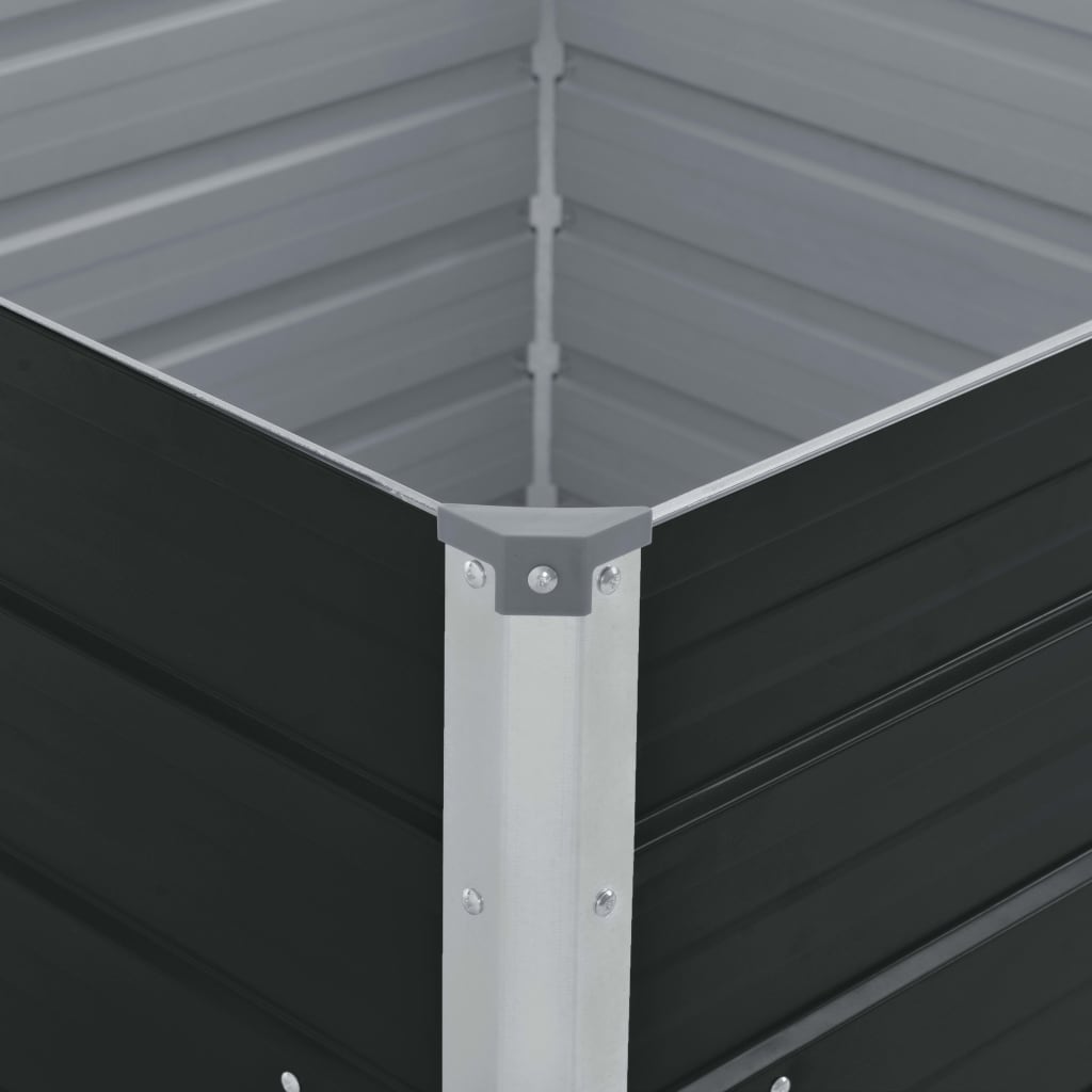 Hochbeet 100 x 100 x 45 cm Verzinkter Stahl Grau