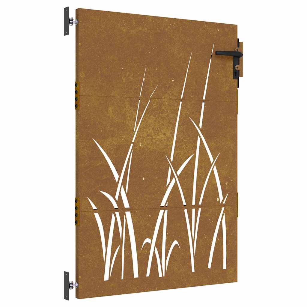 Gartentor 85x75 cm Cortenstahl Gras-Design