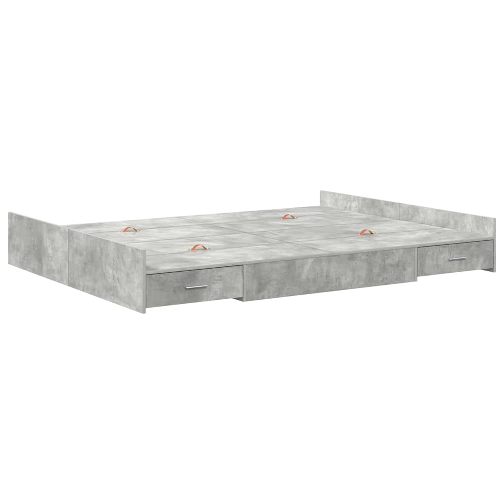 Aufbewahrungsbettgestell Weiß 200 x 200 cm Holzwerkstoff