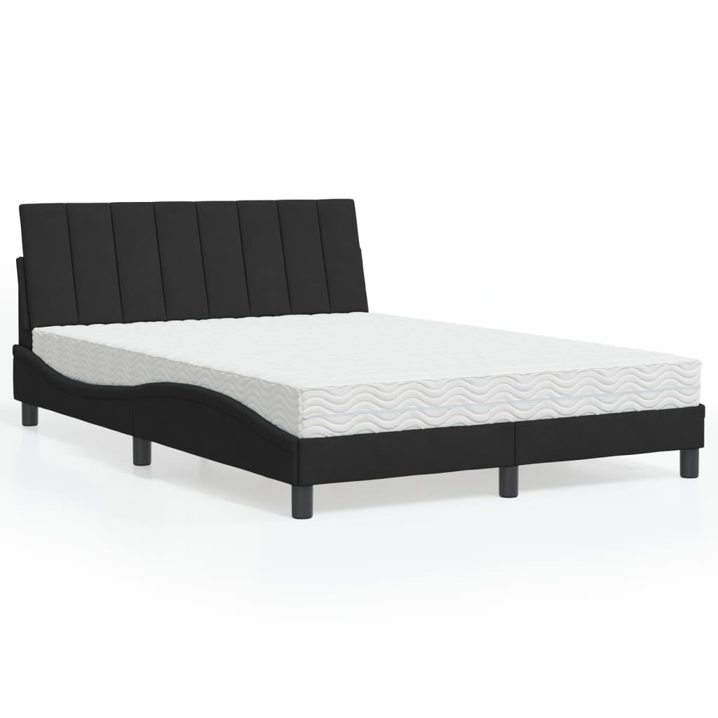 Bett mit Matratze "Hanko" Hellgrau 80x200 cm Samt