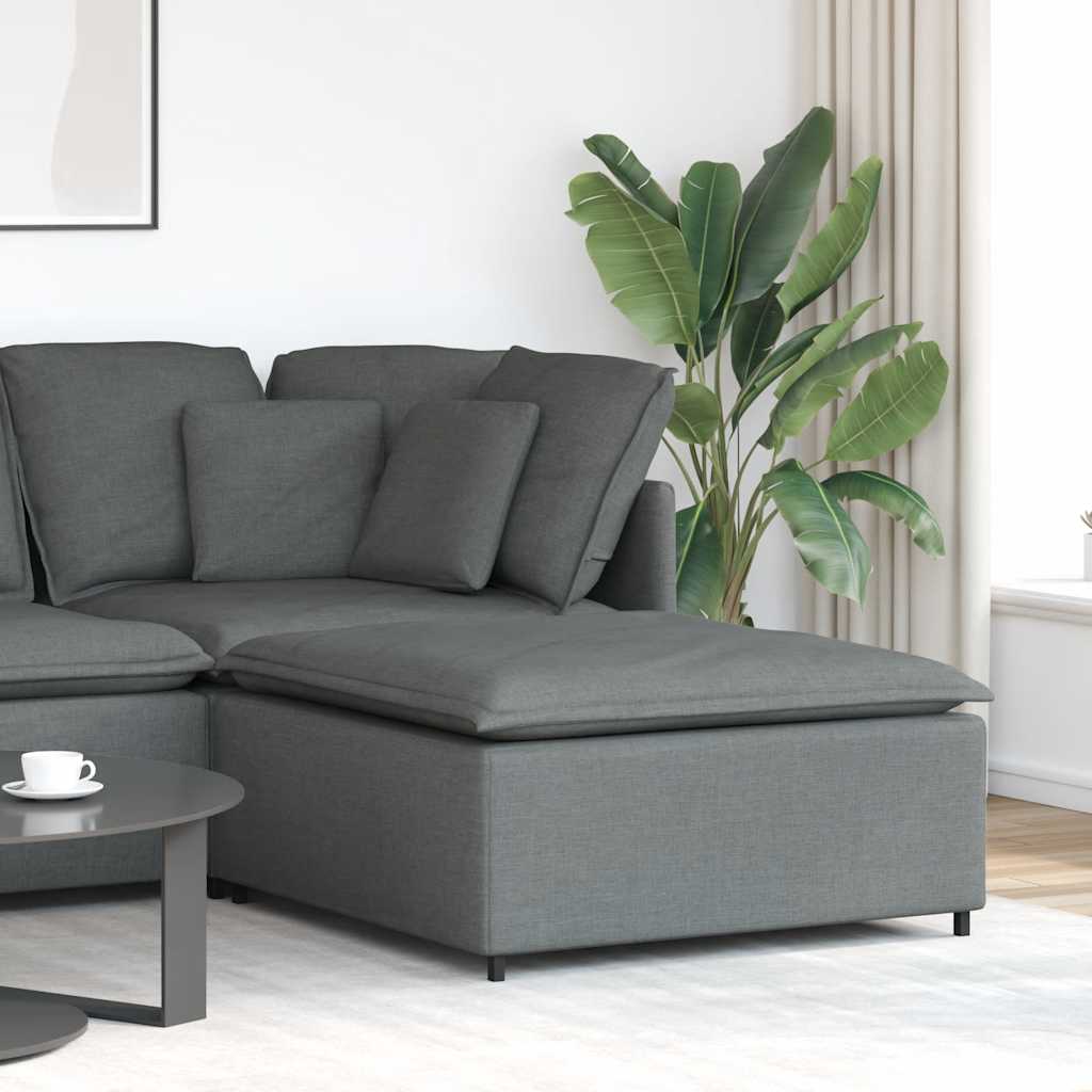 Modulares Sofa Endmodul mit Armlehne Kissen Hellgrau 100 cm