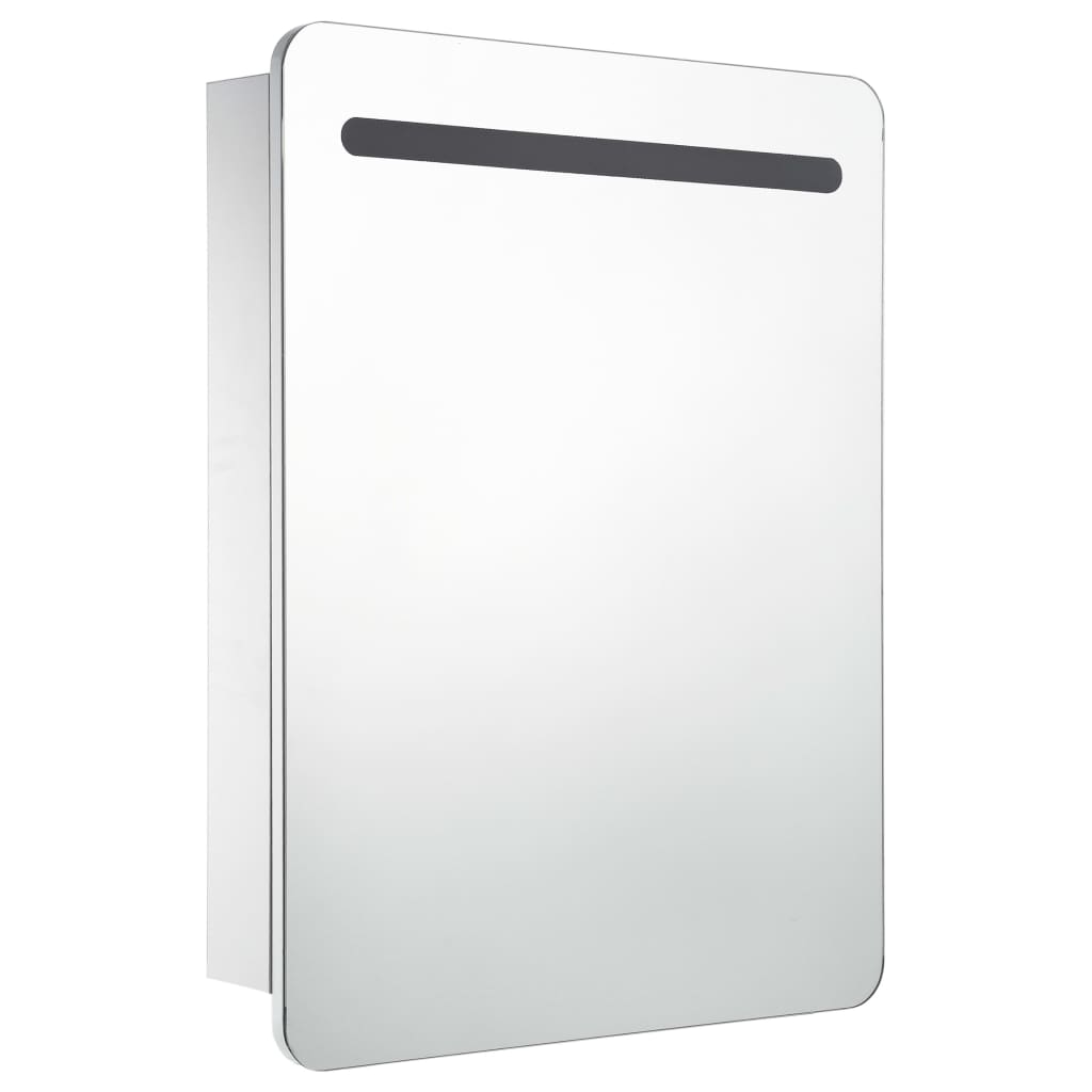 LED-Bad-Spiegelschrank Glänzendes Grau 60x11x80 cm