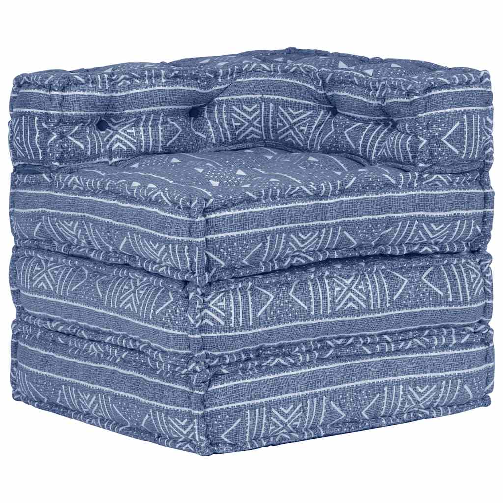 2-Sitzer Modularer Pouf Patchwork Stoff