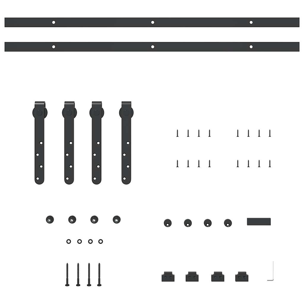 Schiebetürbeschlag Set für Schranktüren 91 cm Karbonstahl