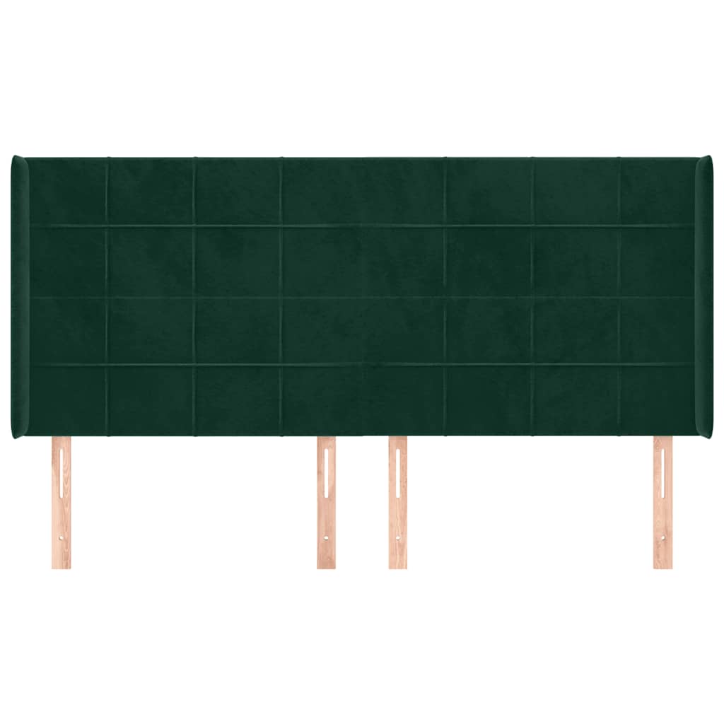 Kopfteil mit Ohren Dunkelblau 93x16x78/88 cm Samt