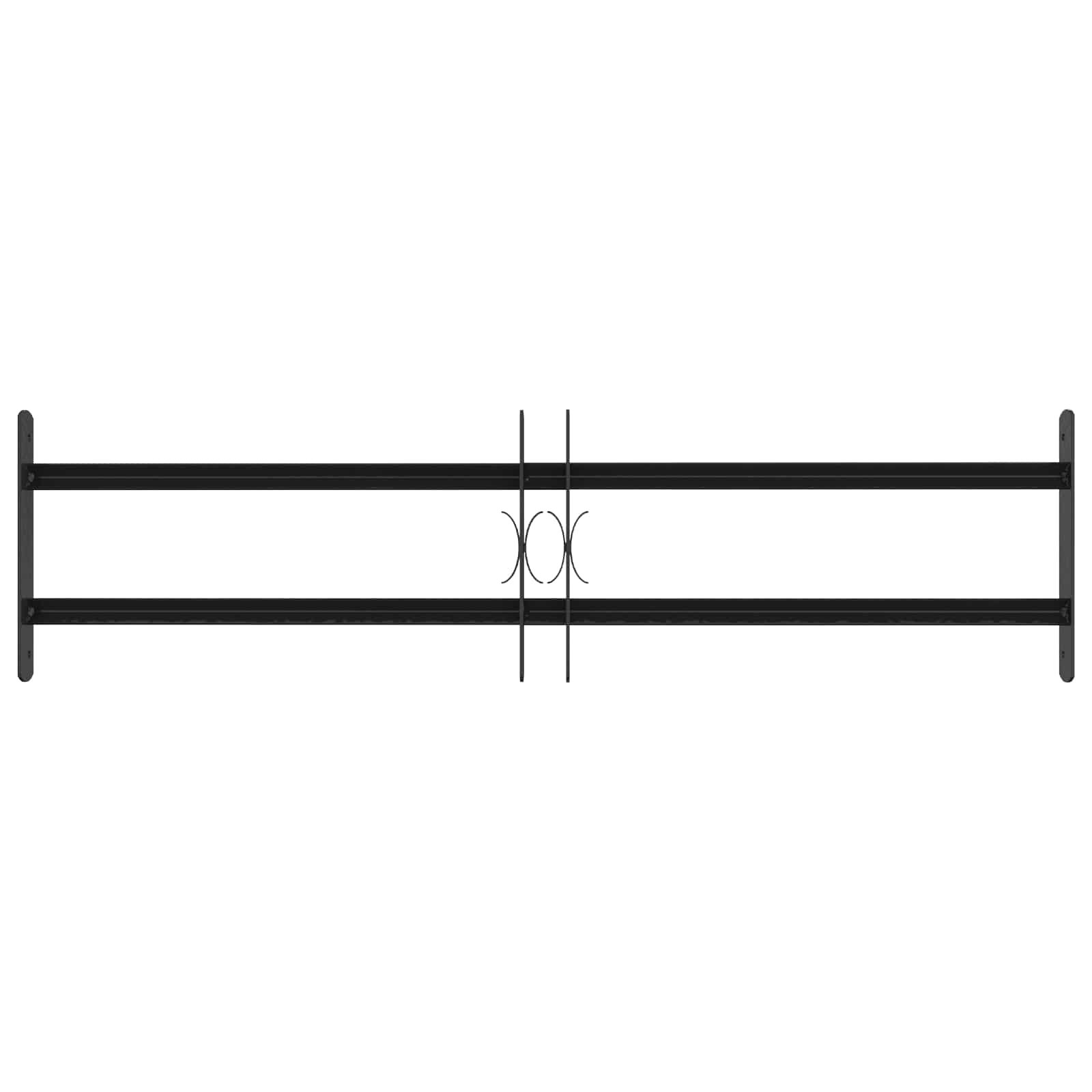 Fenstergitter 76 x 30 cm Pulverbeschichteter Stahl Schwarz