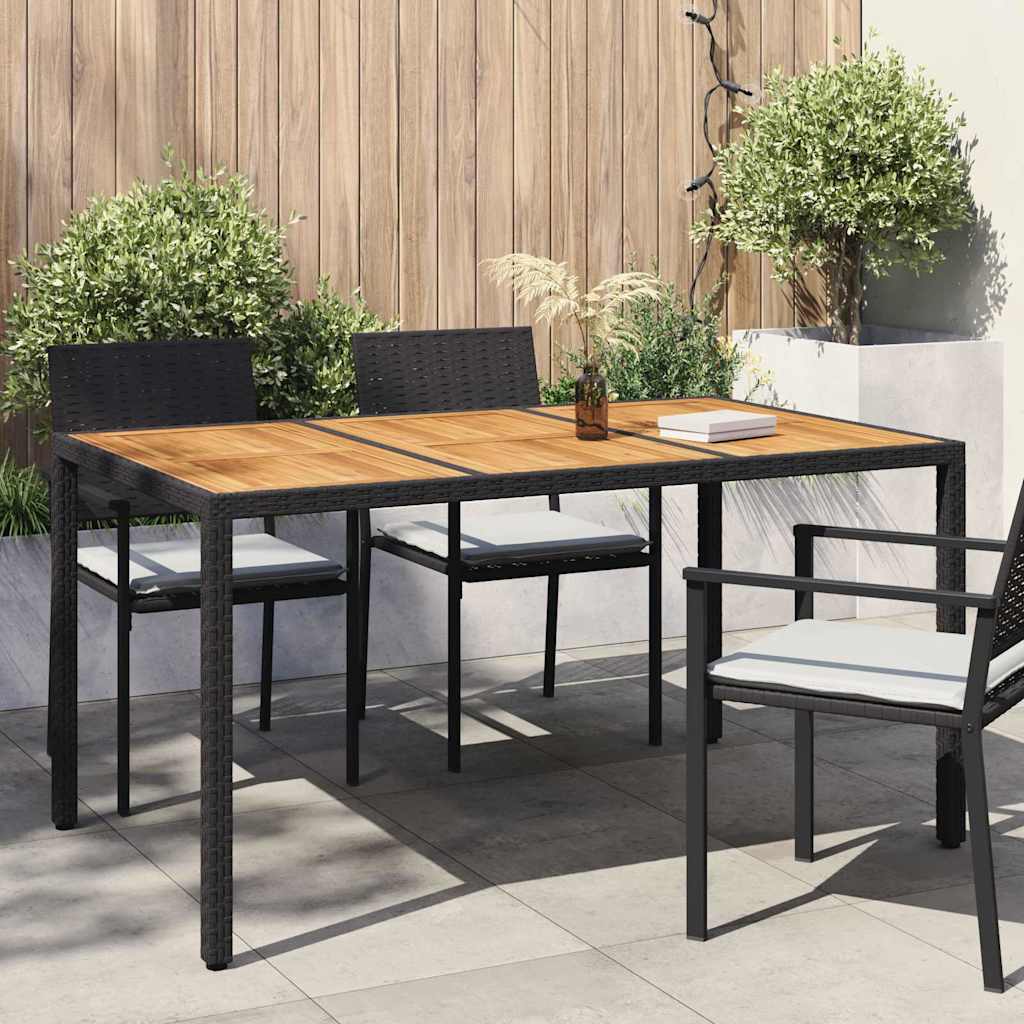 Gartentisch 150x90x75 cm Hartglas und Poly Rattan Grau
