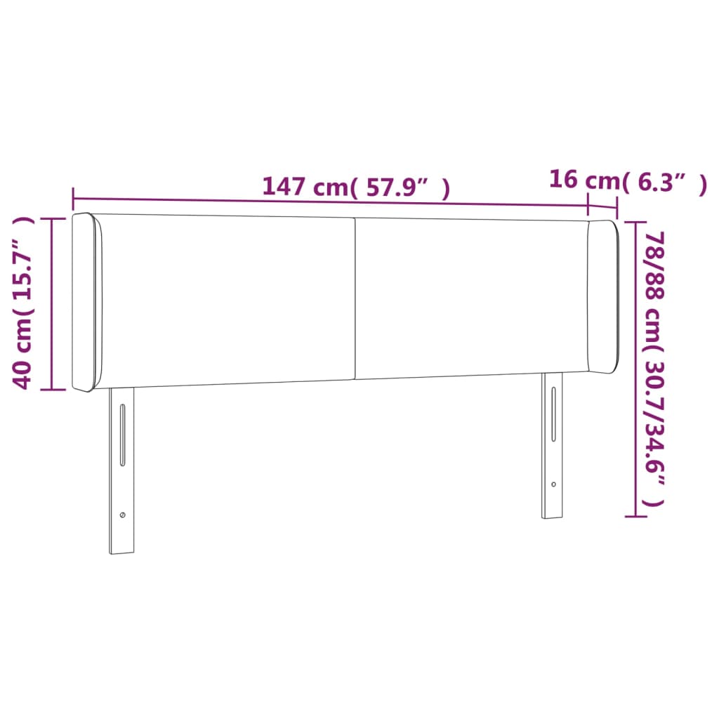 Kopfteil mit Ohren Creme 83x16x78/88 cm Kunstleder