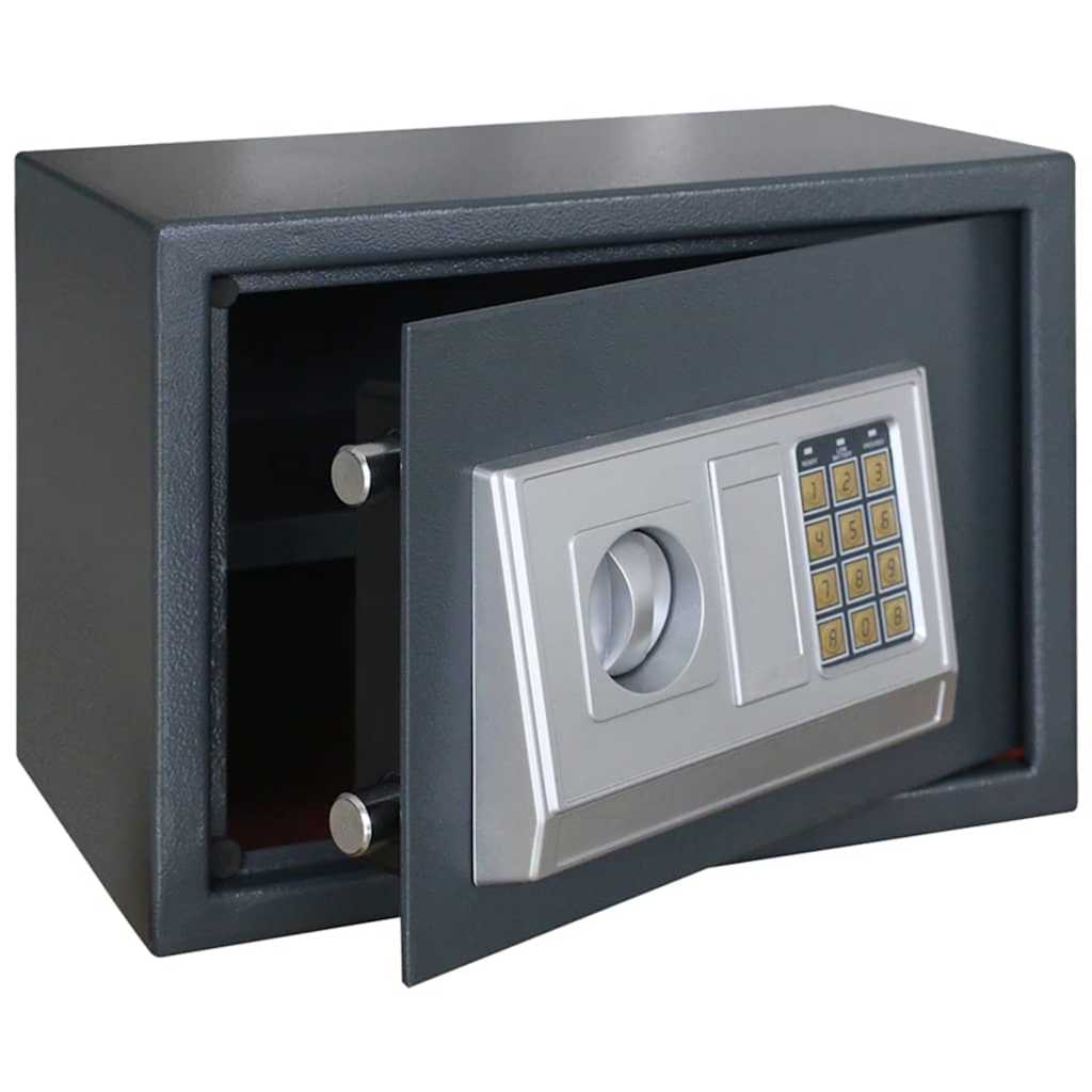 Digitaler Safe mit Schloss Dunkelgrau 23 x 17 x 17 cm Stahl
