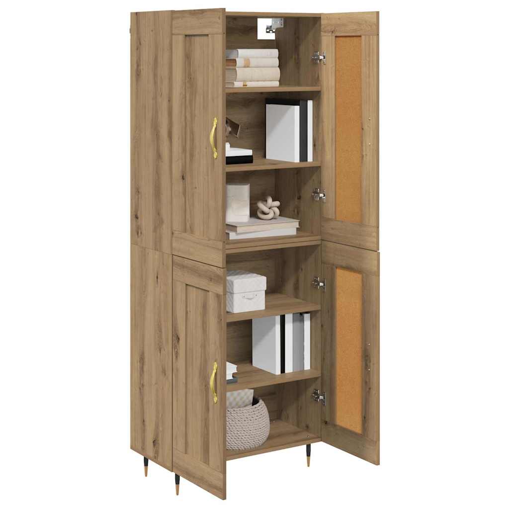 Highboard Betongrau 69,5x34x180 cm Holzwerkstoff