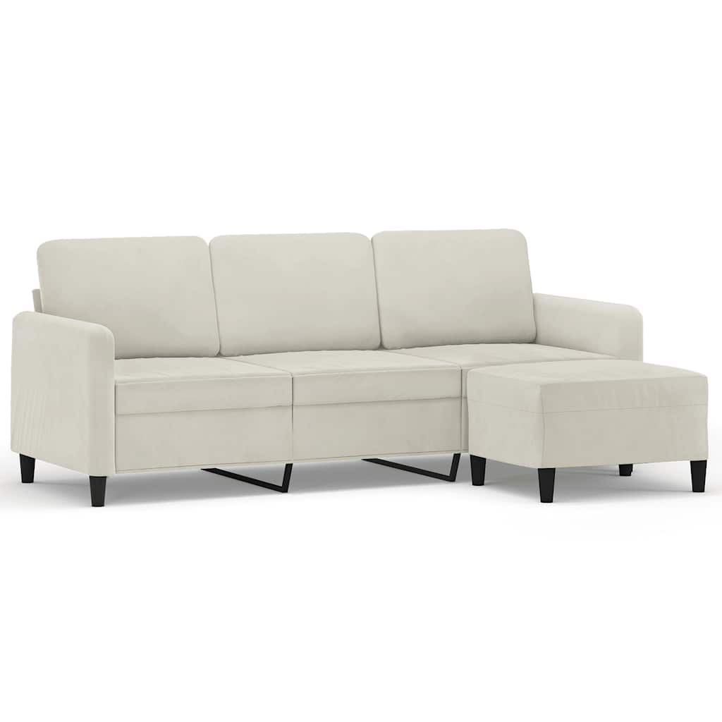 3-Sitzer-Sofa mit Hocker Rosa 180 cm Samt