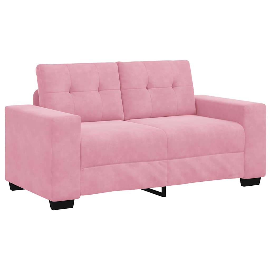 2-teiliges Sofa-Set mit Kissen, hellgrauer Samt