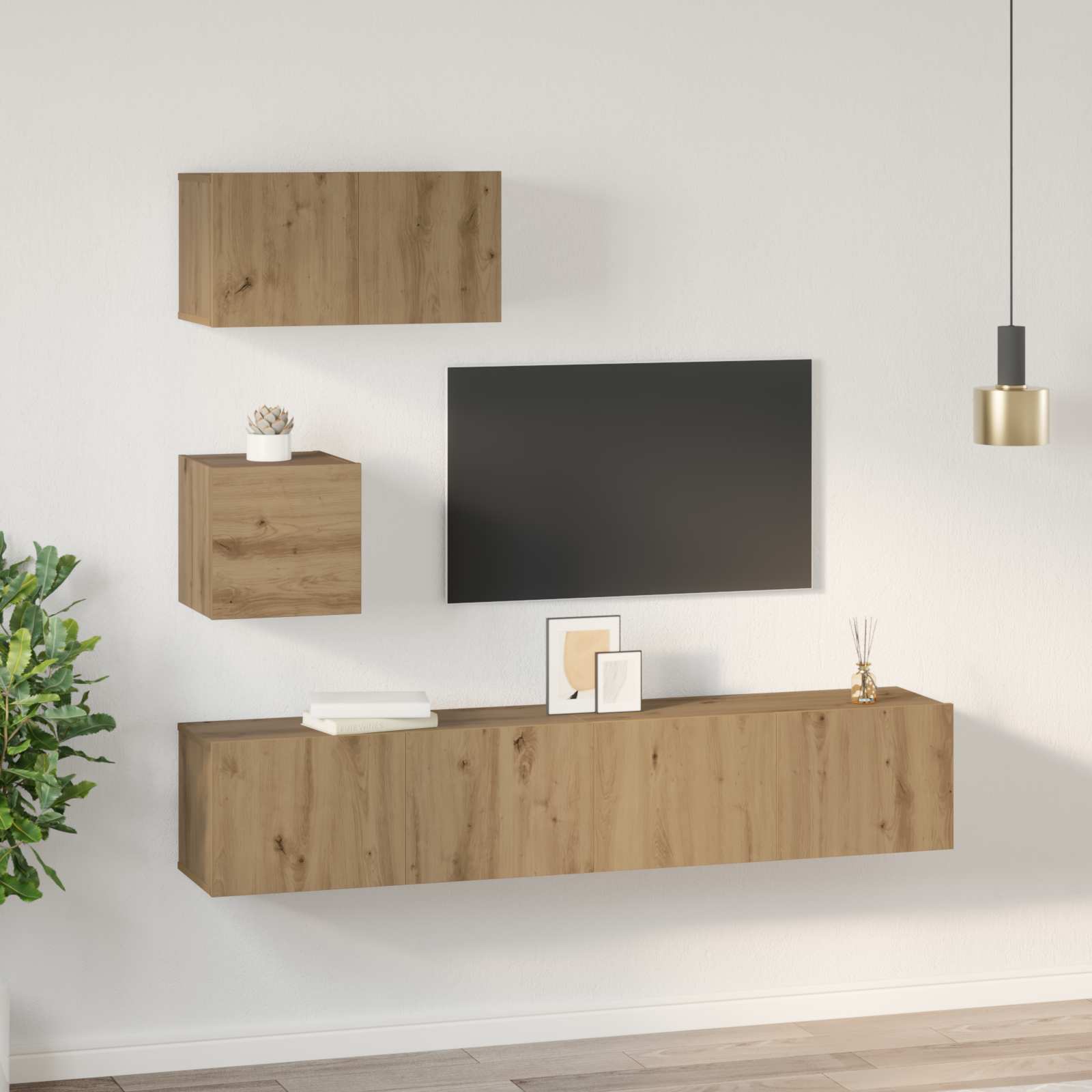 4-tlg. TV-Schrank-Set Sonoma-Eiche Holzwerkstoff