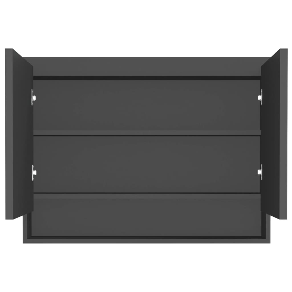 Spiegelschrank fürs Bad 80x15x60 cm Glänzend Schwarz