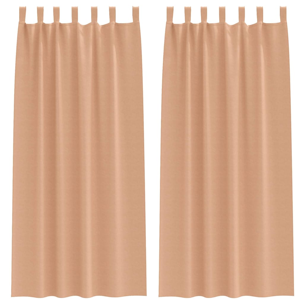 Verdunkelungs-Vorhänge mit Ringen 2 pcs Beige 140 x 140 cm