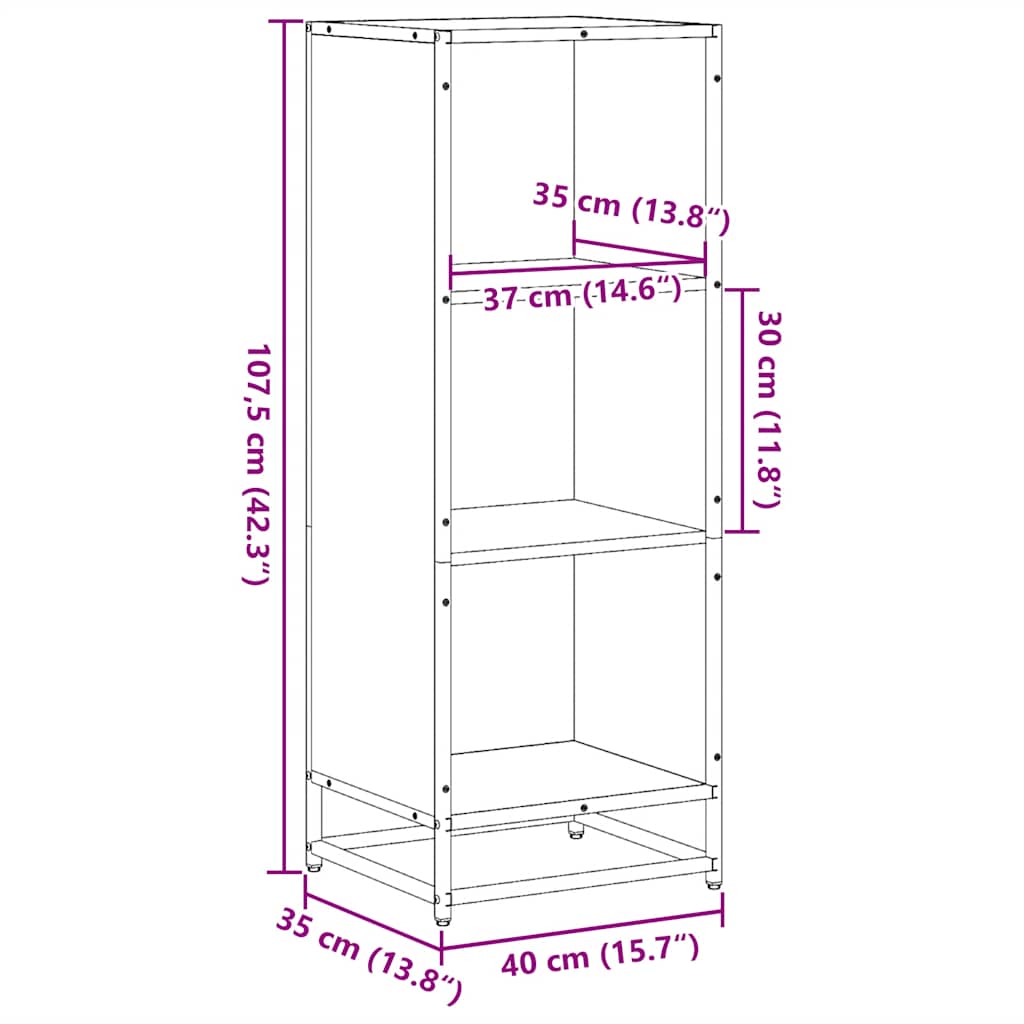 Bücherregal Schwarz 60x35x139 cm Holzwerkstoff