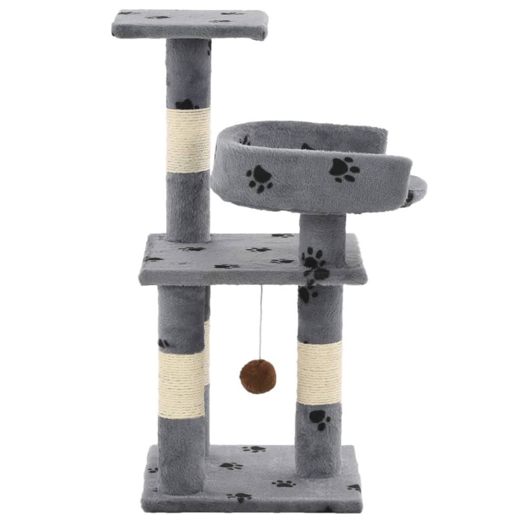 Katzen-Kratzbaum mit Sisal-Kratzsäulen 65 cm Grau