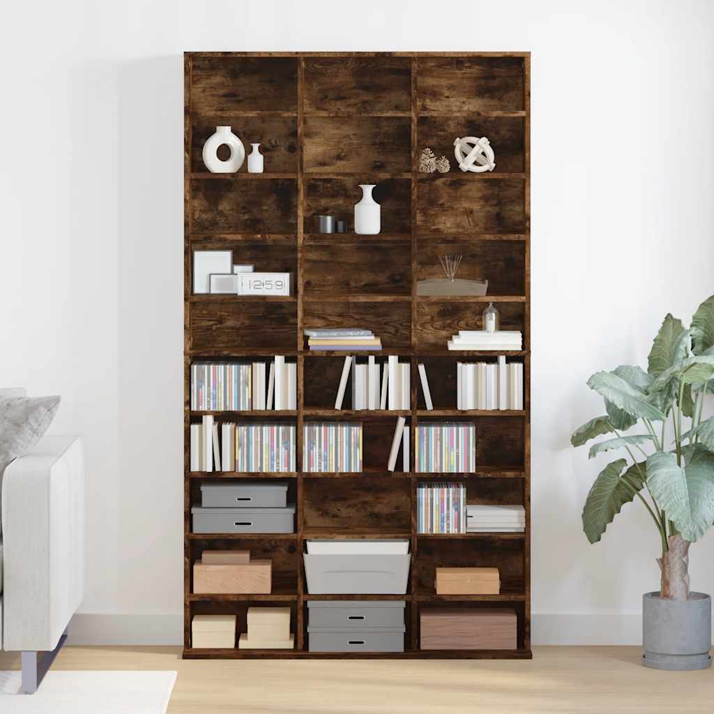 CD Regal Schwarz Eichen-Optik 101 x 23 x 177,5 cm Holzwerkstoff